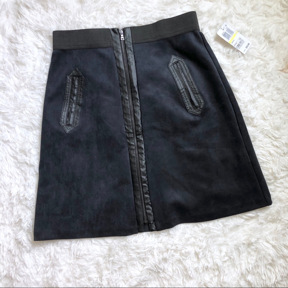 Eci | NWT faux leather suede skirt Medium